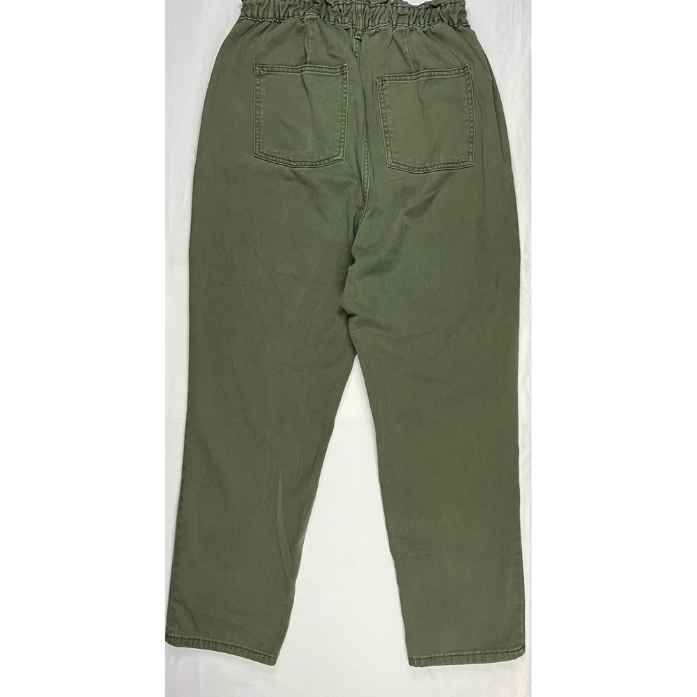 7 For All Mankind Womens Olive Green Paperbag Waist Cotton Twill Pants 31 81034 - Picture 2 of 8